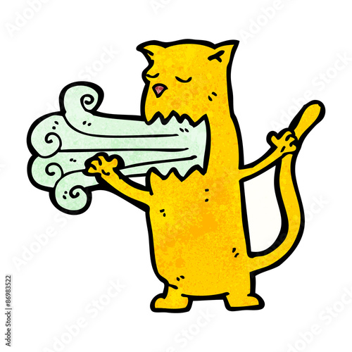 cartoon burping cat