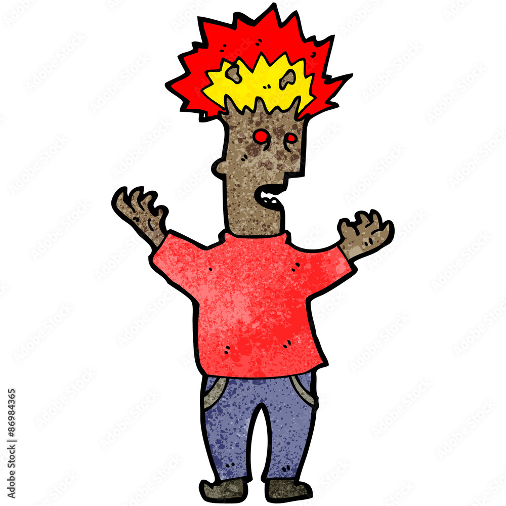 cartoon man with exploding head cartoon man with exploding head