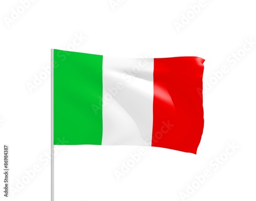 Free Download Italian flag with metal pole - GFXLoad