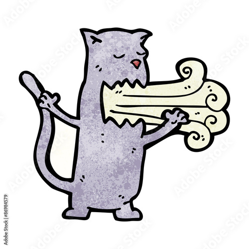 cartoon belching cat