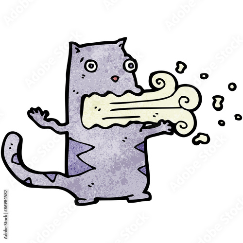 cartoon belching cat