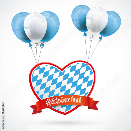 Oktoberfest Heart Red Banner Balloons