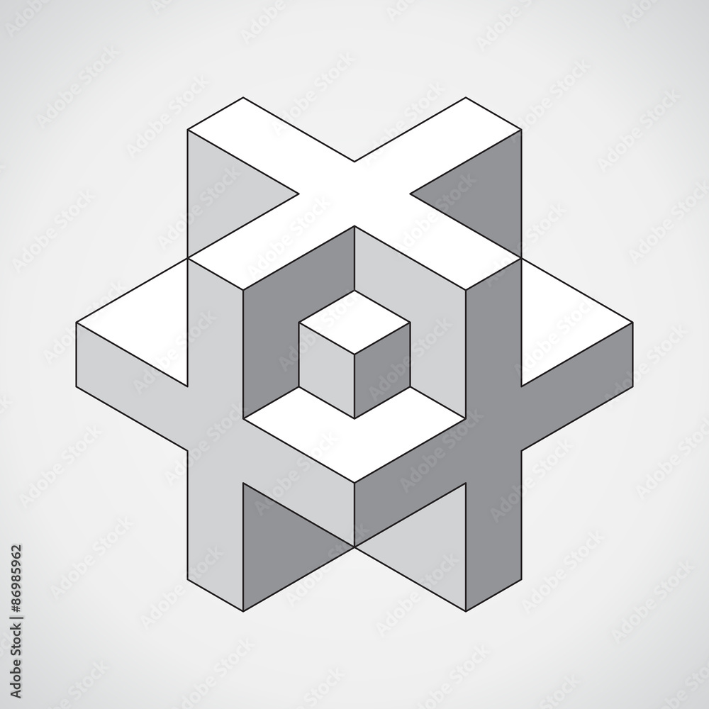3D cube plus logo design. Science, medicine or technological symbol, icon, template 3D cube plus logo design. Science, medicine or technological symbol, icon, template