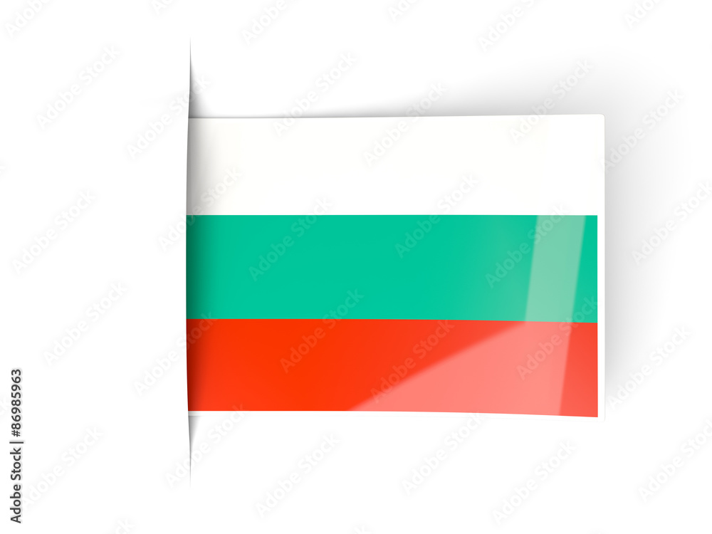 Square label with flag of bulgaria Square label with flag of bulgaria