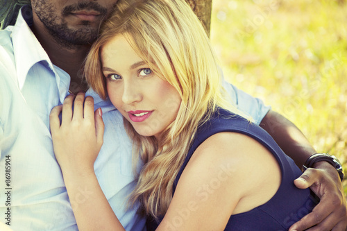 In love interracial couple