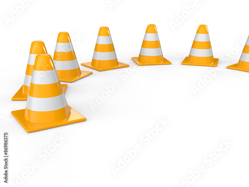 Fototapeta Naklejka Na Ścianę i Meble -  3d construction cones