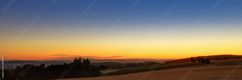 Sunrise Morning Landscape in Franconia, Germany