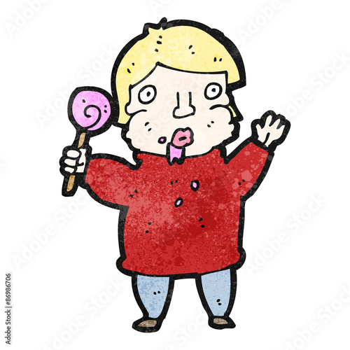 cartoon greedy boy
