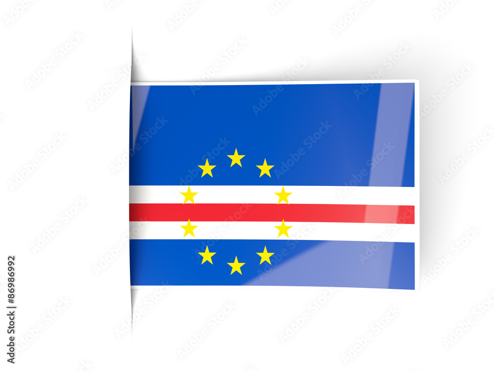 Square label with flag of cape verde Square label with flag of cape verde