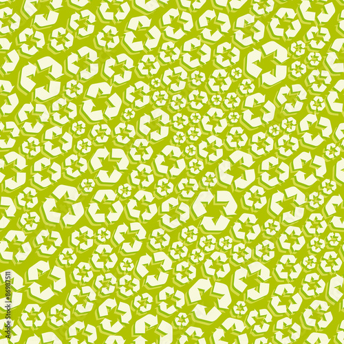 Seamless recycle background. Vector pattern.