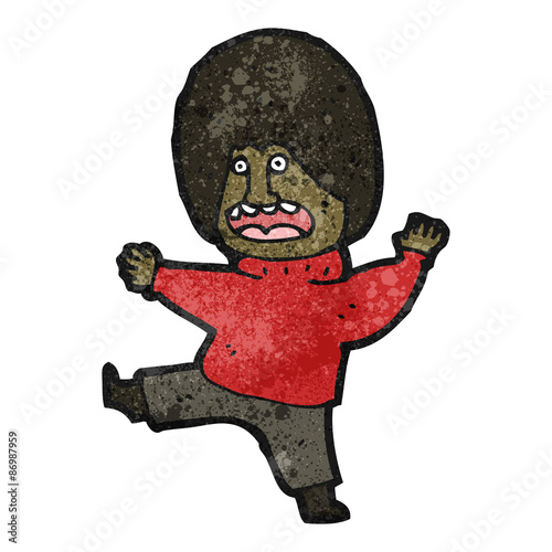 cartoon man karate kicking