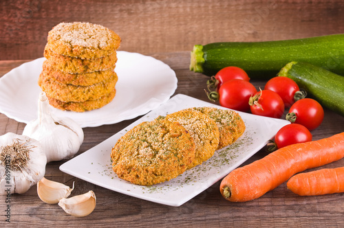 Vegetable hamburger. photo