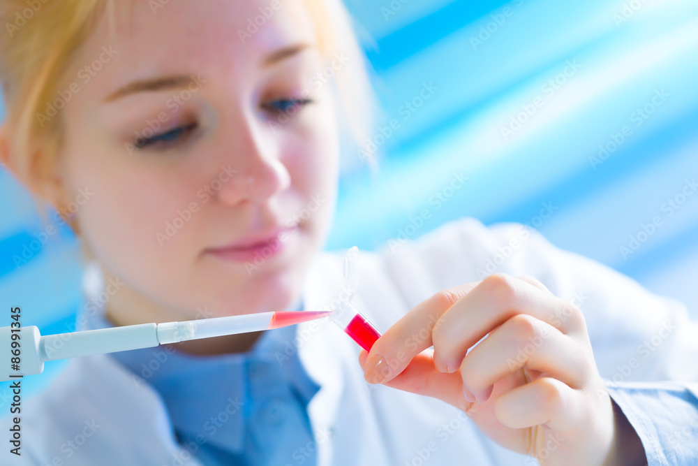 Woman in laboratory developed of vaccines