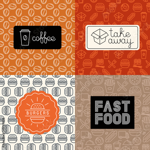 Vector linear icons and logo design elements