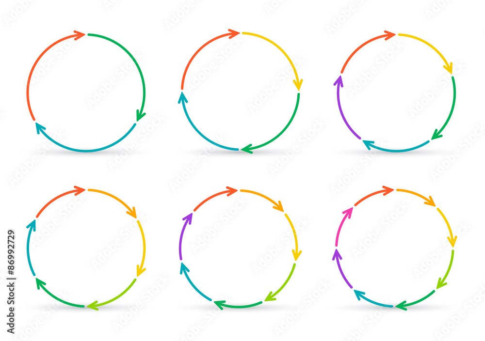 Vector circle arrows for infographic.