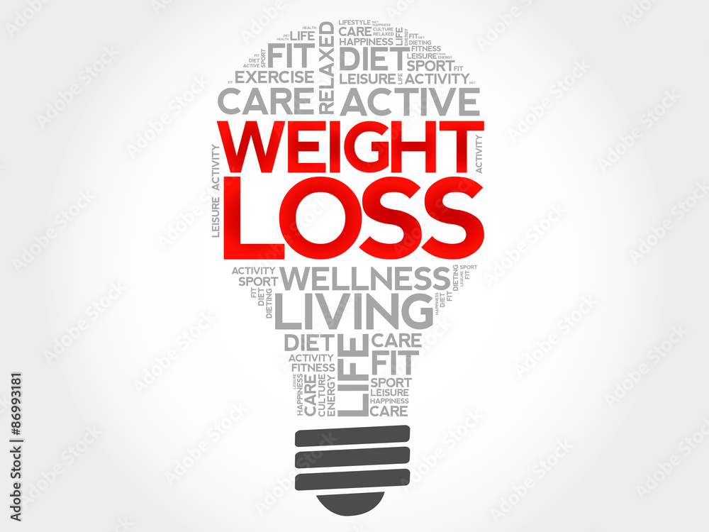 Weight Loss bulb word cloud, health concept Weight Loss bulb word cloud, health concept