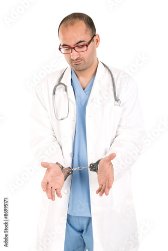 Obraz na płótnie Doctor in handcuffs w salonie