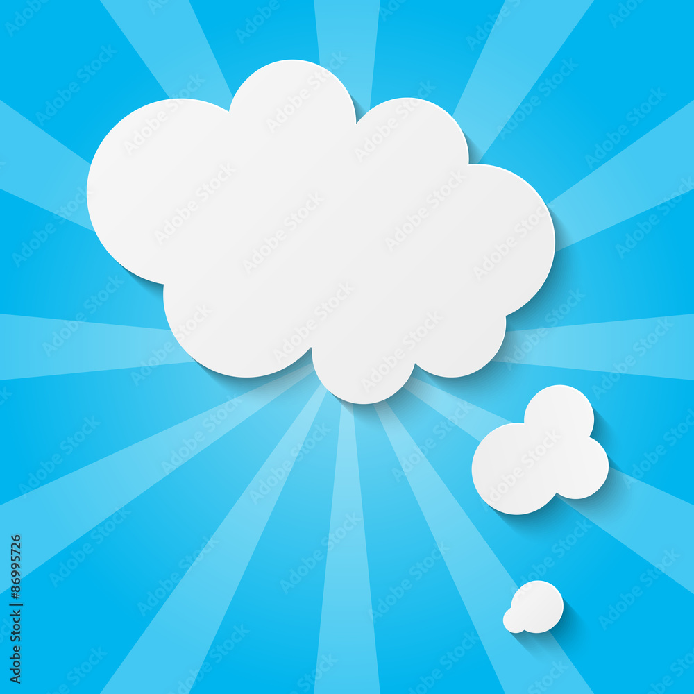 Paper clouds on blue background 