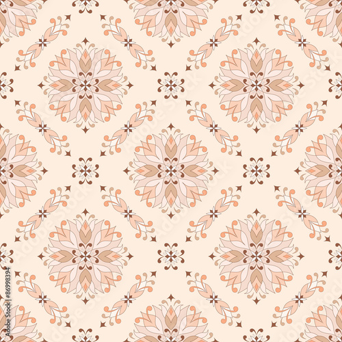 Floral seamless texture on a beige background.