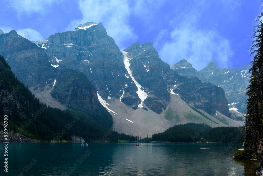 Mountains with blue lake