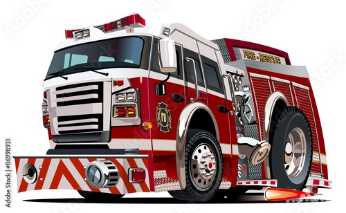 Vector cartoon firetruck