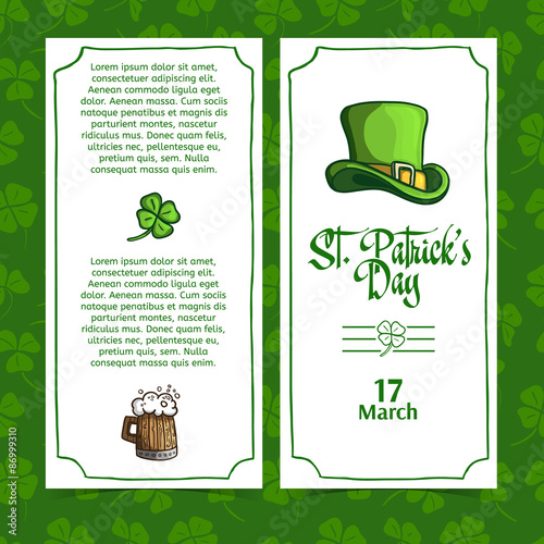 Template design brochures, posters, menu, banners for St