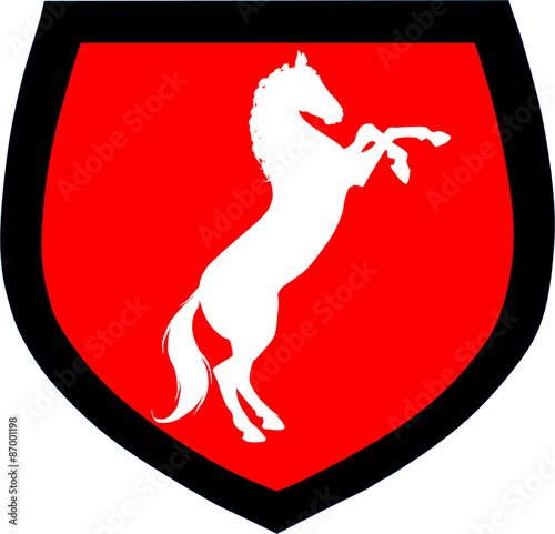 Obraz na płótnie Horse on the red shield