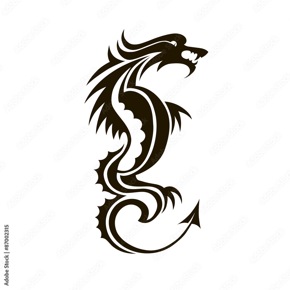 Isolated dragon stencil