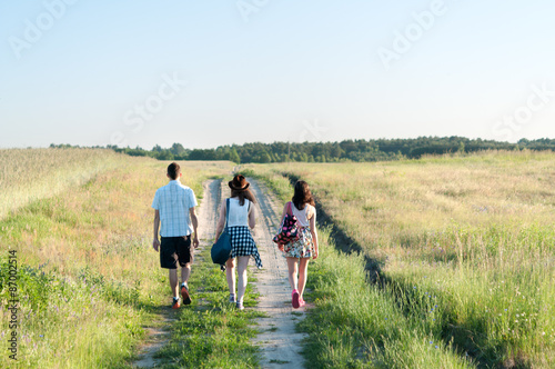 Teenagers Walking Away