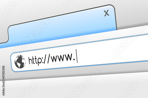 Web browser concept with address and navigation bar. Vector illustration.