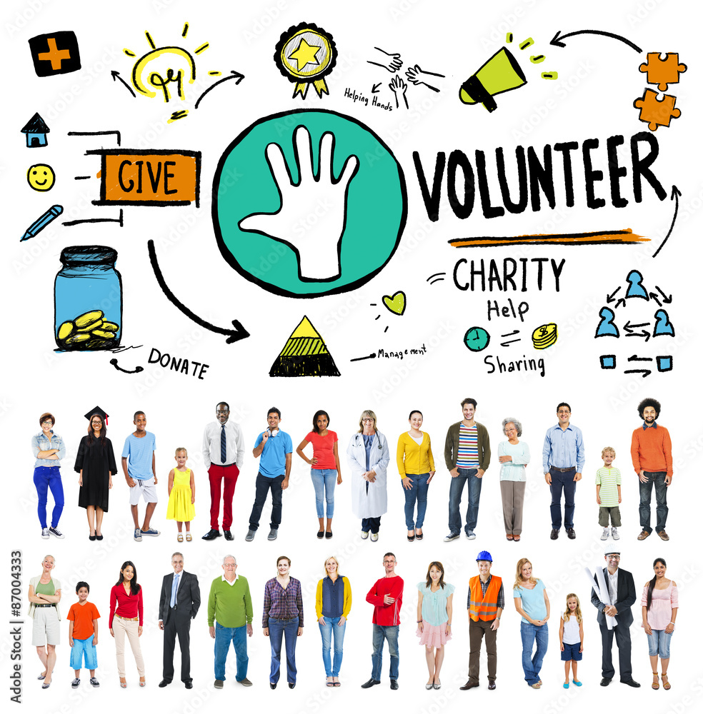 Volunteer Charity Help Sharing Giving Donate Assisting Concept Volunteer Charity Help Sharing Giving Donate Assisting Concept