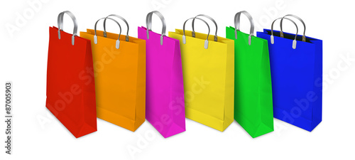 Multi Colored Shopping Bags opened and closed