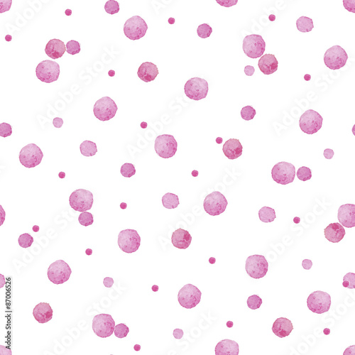 Vecor watercolor seamless polka dot pattern