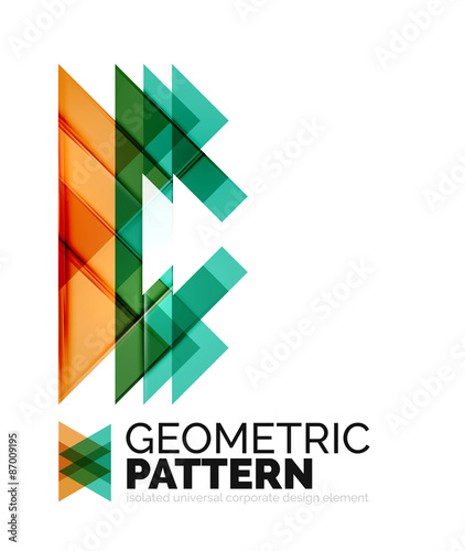 Wallpaper Mural Geometric triangle mosaic pattern element isolated on white Torontodigital.ca