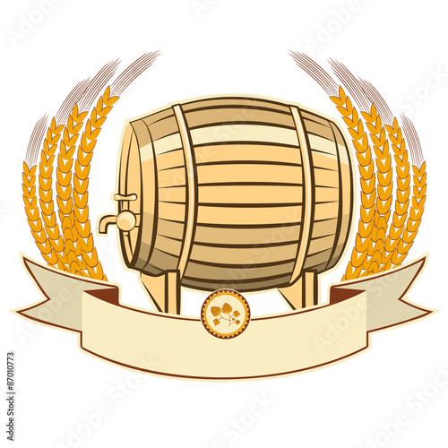beer barrel.Vector illustration isolated on white background