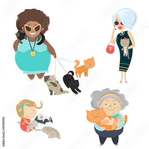 Funny cats with their owners