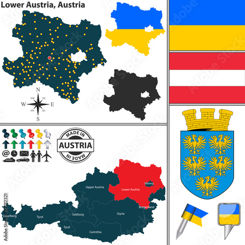 Map of Lower Austria, Austria