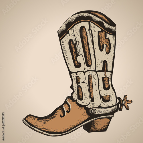 Cowboy boot.Vector illustration isolated foe design