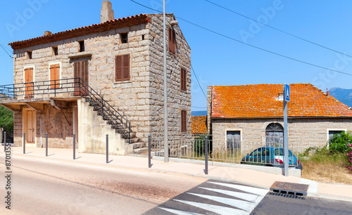 South Corsica. Old rurar houses made of stone photo