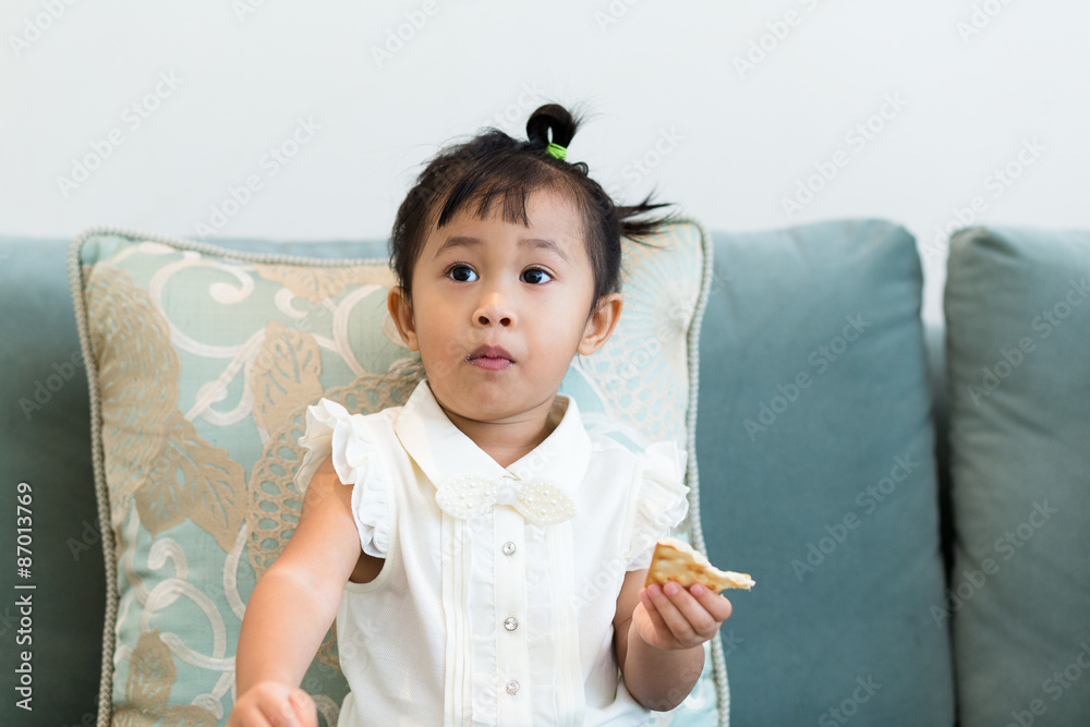 Girl having her snack
