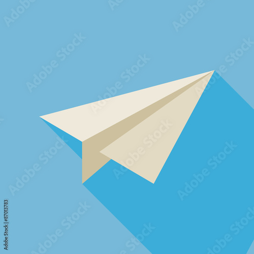 Wallpaper Mural Flat Freelance Paper Plane Illustration with Long Shadow Torontodigital.ca