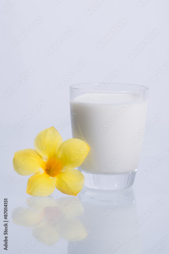 Milk in the glass. Milk in the glass.
