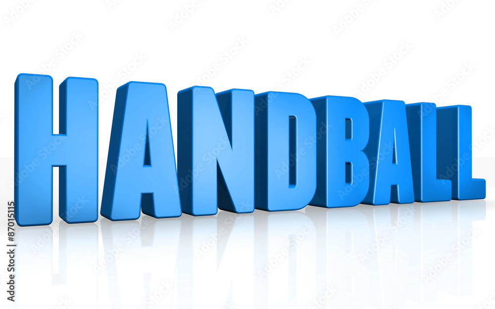 3D handball text on white background