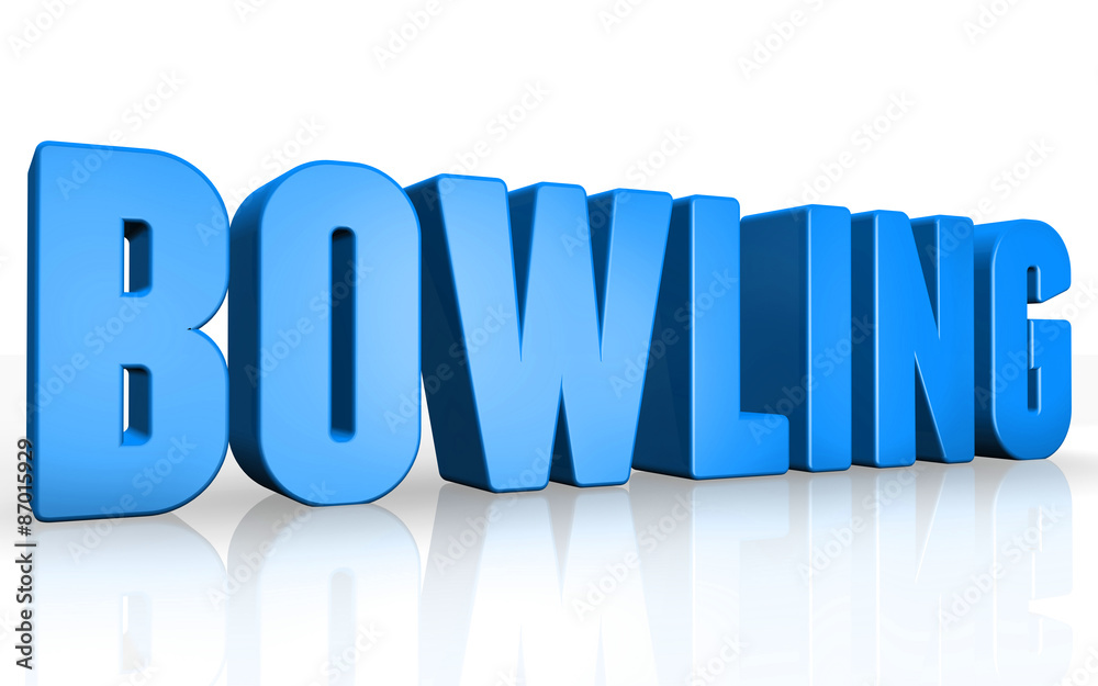 3D bowling text on white background 3D bowling text on white background
