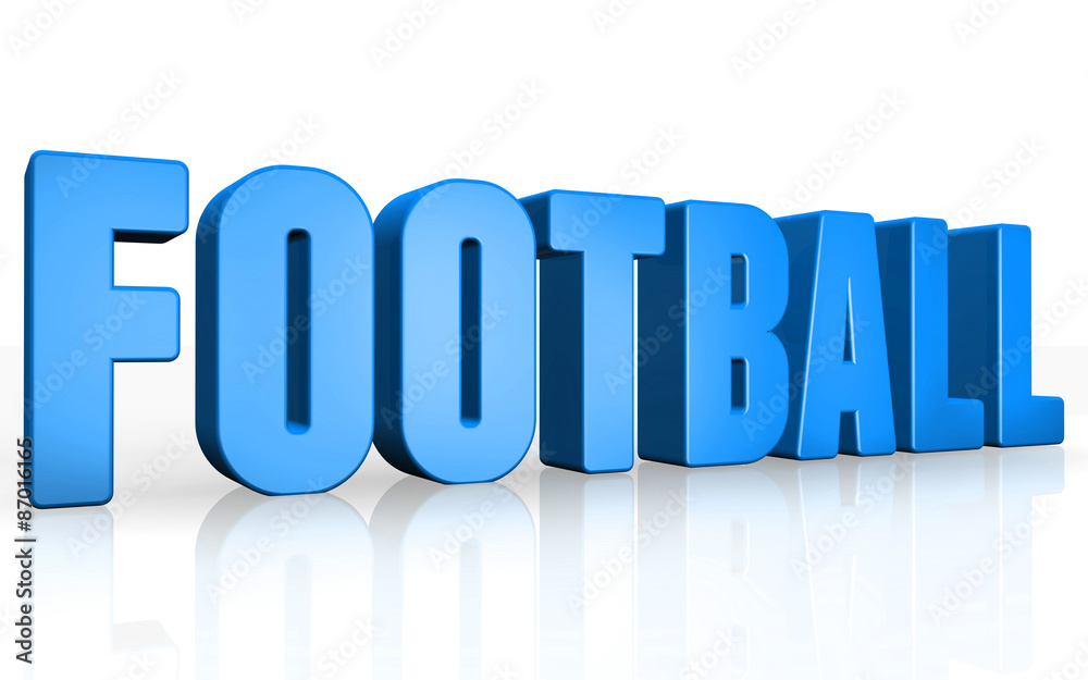 3D football text on white background 3D football text on white background
