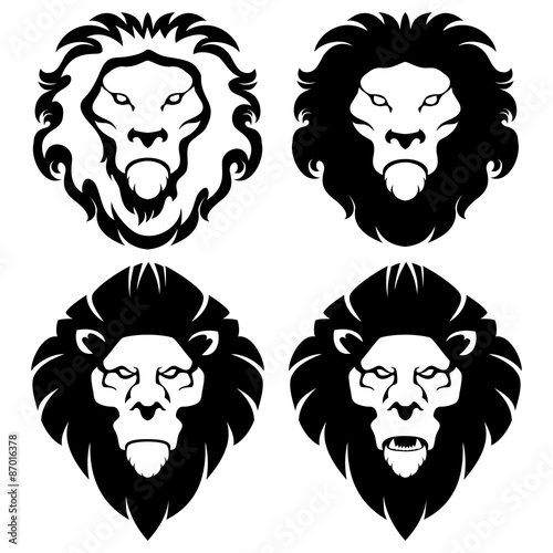Fototapeta Naklejka Na Ścianę i Meble -  Four lion head symbols