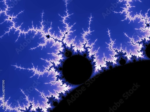 Abstraction fractal Mandelbrot in a blue colors
