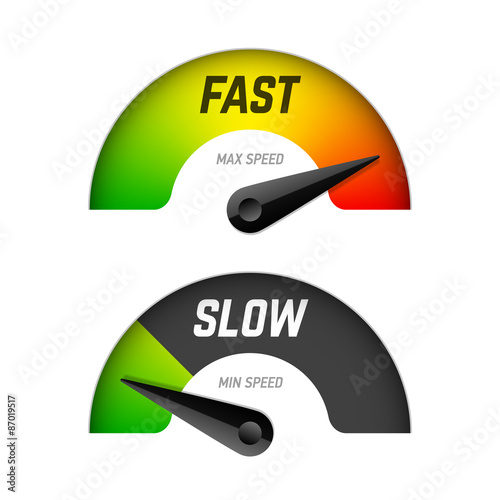 Fast and slow download speedometers