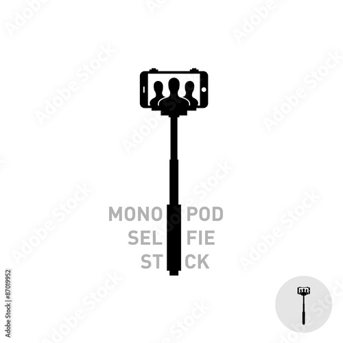 Selfie monopod stick symbol