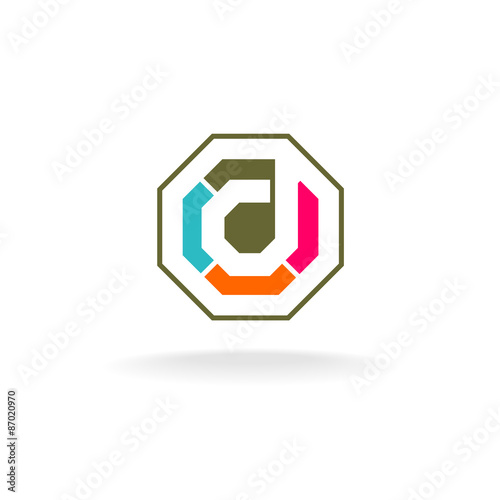 Letter D construction logo
